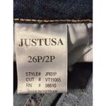 Just USA  Skinny Jeans Blue Denim Cropped Raw Hem Pockets Size 2P Petite Photo 5