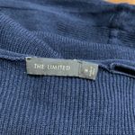 The Limited  Sweater Dress Womens Medium Navy Wool Knit‎ Ribbed Pockets Tie Waist Photo 4