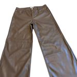Hudson Jeans Rosalie Chocolate Wide Leg Vegan Faux Leather Pants Cropped Size 29 Photo 5