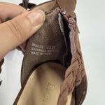 Bella Vita  Shoes Womens Size 9.5W Brown Wedge Heels Braided Strappy‎ Sandals Zip Photo 6