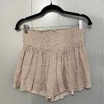 Aerie Dusty Pink Polka-dot Elastic Waist Flowy Lightweight Shorts S Photo 0