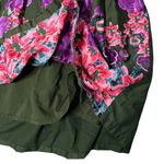 Desigual Green Dress Sleeveless V Neck Floral Skirt Wide Sash Size 40 US Medium Photo 5