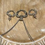 Brighton Silver Snake Chain Open Heart Crystal Necklace & Matching Earrings Photo 5