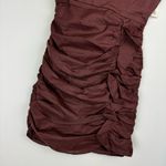 ZARA NWT  Brown Ruched Ruffle Mini Dress Sz XS Photo 6