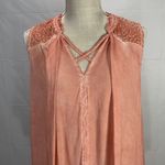 Umgee Mineral Washed Coral Sleeveless Swing Dress Size Large Photo 1