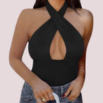 NWT Reoria Black Halter/Criss Photo 0