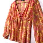 Simply Irresistible women’s flowy Y2K babydoll floral paisley blouse size XL Pink Photo 6