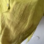 French Laundry Y2k Womens Medium Green Cottage Linen Silk Floral Embroidered Photo 7