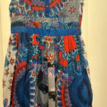 Desigual  Floral Paisley Print Dress in Blue and Red Photo 0