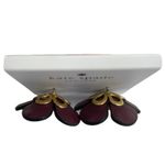 Kate Spade NEW  Leather 3D Floral Earrings Russet Red Photo 5