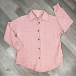 7th Ray ‎ Cable Knit Button Front Shirt Jacket Shacket Pink Small Photo 13