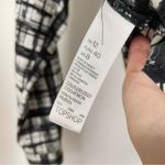 Topshop Black & White Mixed Plaid Button Down Shirt Womens 8 Long Sleeve Preppy Photo 5