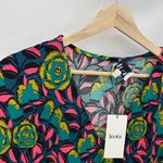 Leota  Dress Women's S Multi Blue Pink Bright Floral Marche Fleur V-Neck Maxi Photo 4