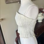 OGL Smocked Oatmeal Heather Spaghetti Strap Crop Top Size undefined Photo 4