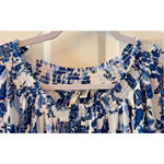 Versona Blouse Size M Off The Shoulder Bell Sleeve Rounded Hem Boho Peasant Photo 2