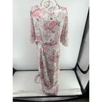 WAYF  POLY CHIFFON PINK Floral LONG Wrap DRESS Size Large Feminine Photo 6