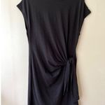 Gap Sz M Black Ties at Side Shirt Midi Dress Pullover Stretch Unlined Photo 1