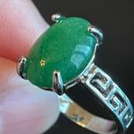 Green jade silver ring size 8.5 Photo 6