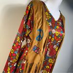 Spirit Peace  Love Hippie flower Power Adult Costume Fringed Vest Polyester M/L daisies Photo 4