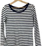Splendid Navy Blue & White Button Back Cerine Long Sleeve T-Shirt S Photo 1