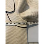 SOIA & KYO Wool‎ Blend Cream Coat Asymmetrical Zip Front Black Trim Elegant Luxury Sz Large Photo 12