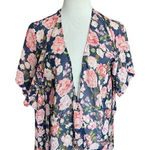 Womens Two Hearts Floral Boho Poncho Kimono Photo 0