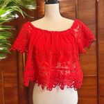 Free People Red Sweet Dreams Lace Crop Top - XS Photo 0