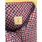 Gap Fitted boyfriend shirt Blue/red sz medium Photo 2