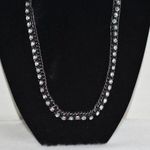 Aeropostale Black Metal Chain Rhinestone Gothic Renaissance Witchy Punk Necklace Photo 0