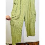 Ramy Brook Women's Green Satin Style Cargo Gold Button Detail Emil Pants size 8 Photo 8