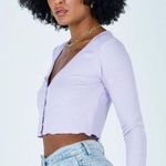 Princess Polly  Pedro Knit Cropped Cardigan Top in Lilac Size 0 Photo 2