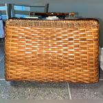 Vintage Wicker Handbag Handmade in Hong Kong Tan Photo 2