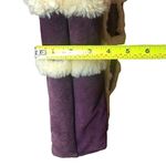 UGG Large Plum & Ivory Leather Shearling Sheepskin Tote Bag MINT CONDITION Photo 6