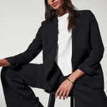 Spanx  L The Perfect Collarless Oversized Blazer‎ Ponte 1-Button Jacket Womens Photo 0