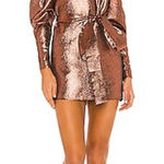 Michael Costello New!  x REVOLVE Hadley Mini Dress in Bronze Sz Small‎ $238 Photo 0