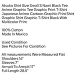 Atsuko Shirt Size Small S Nami Black Tee Anime Graphic Tee Graphic Print T-Shirt Unisex Photo 1