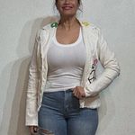 Johnny Was  White Embroidered Corduroy Blazer Sz S Photo 5