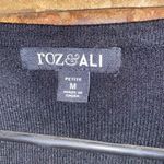 Roz & Ali  Black 3/4 Sleeve Lace Bust Pullover Sweater Size Medium Petite PM Photo 2