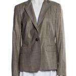 LAFAYETTE 148 NEW YORK Tan Dark Brown Pink Pinstripe Stripe WOOL Blazer Jacket 6 Photo 2