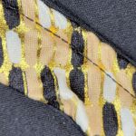 Roxanne One Piece Swimsuit Womens 38DD Black V Neck Gold Animal Print Trim NEW Size L Photo 1