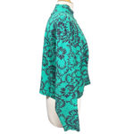 Maeve Anthropologie Floral Knit Mock Neck Sweater Green Black XS Photo 3