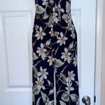 A'Gaci A’gaci Deep V Plunge Cut Out Criss Cross Back Floral Jumpsuit Blue Off White S Photo 7