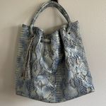 Elegant Blue Snake Print Women's Bag Photo 4