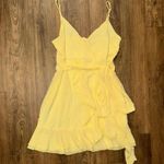 Lucy in the Sky NWOT Wrap Ruffle Dress in Yellow Pebble Cream - Large Photo 1