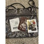 Brighton  Crossbody Purse Handbag Snakeskin Leather Envelope Tan‎ & Brown Purse Photo 2