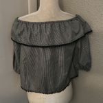 Bleuh Ciel  Embroidered Gingham Boho Top Black/White/Red S Balletcore Boho Preppy Photo 1