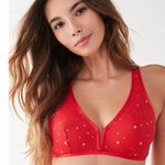 Urban Outfitters  Out From Under Red Starry Night Bralette size S Photo 3