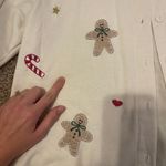 Vintage Cream Cardigan candy cane gingerbread Embroidery L cottage core grandma Red Size L Photo 3