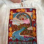 Johnny Was  biya embroidered white cotton Y2K 2000s button up jacket blazer small Photo 1