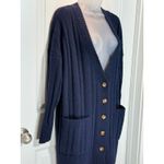 Torrid  Navy Blue Ribbed Button Front Long Cardigan Sweater Womens 00 Comfy Work Photo 7